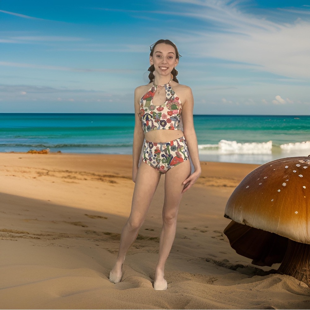 Cute vibrant mushroom rave set